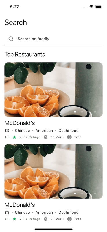 Food App Search Details Page