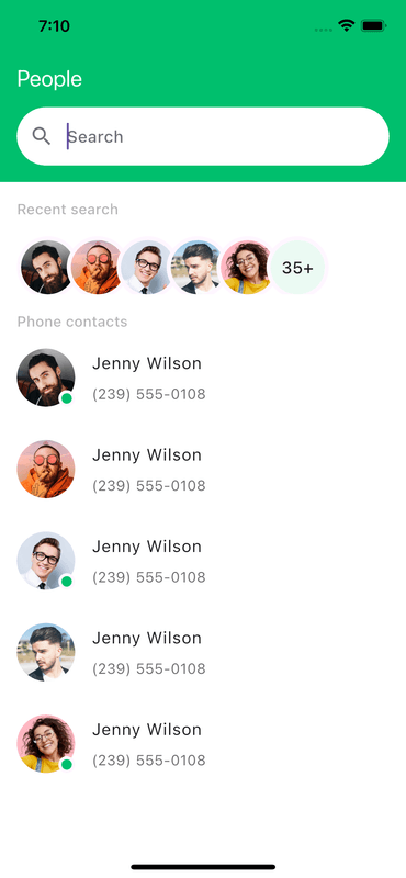 Contact Search Screen